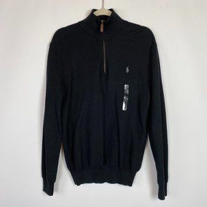 Polo Ralph Lauren Textured 1/2 Zip Sweater Black M